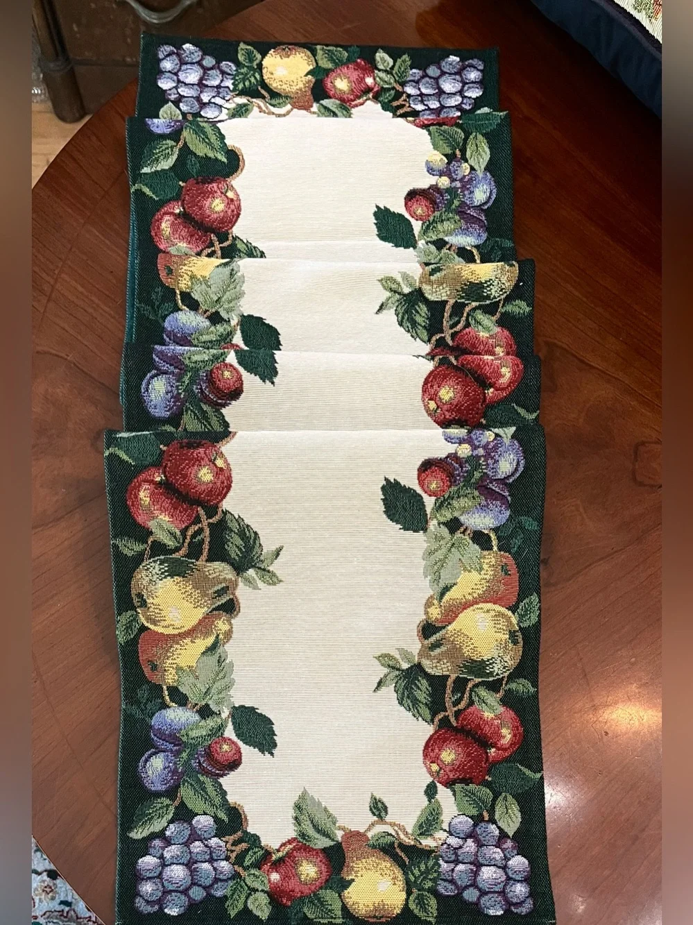 Tuscan-inspired Woven Tapestry Set vtg woven